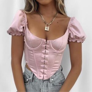 White Fox Boutique Love Letter Bustier Pink